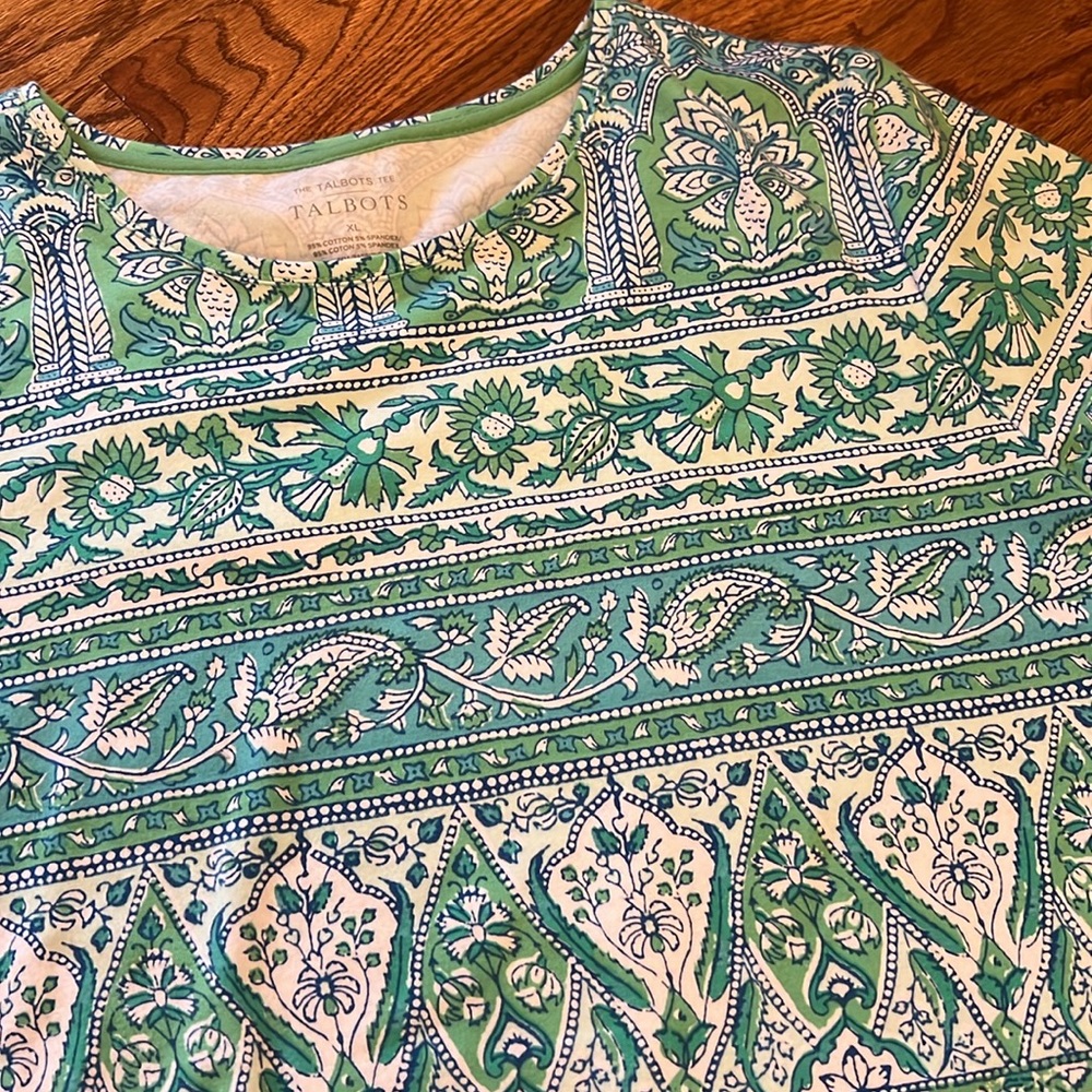 Talbot’s Green and Blue Short Sleeve Tshirt - Picture 2 of 6